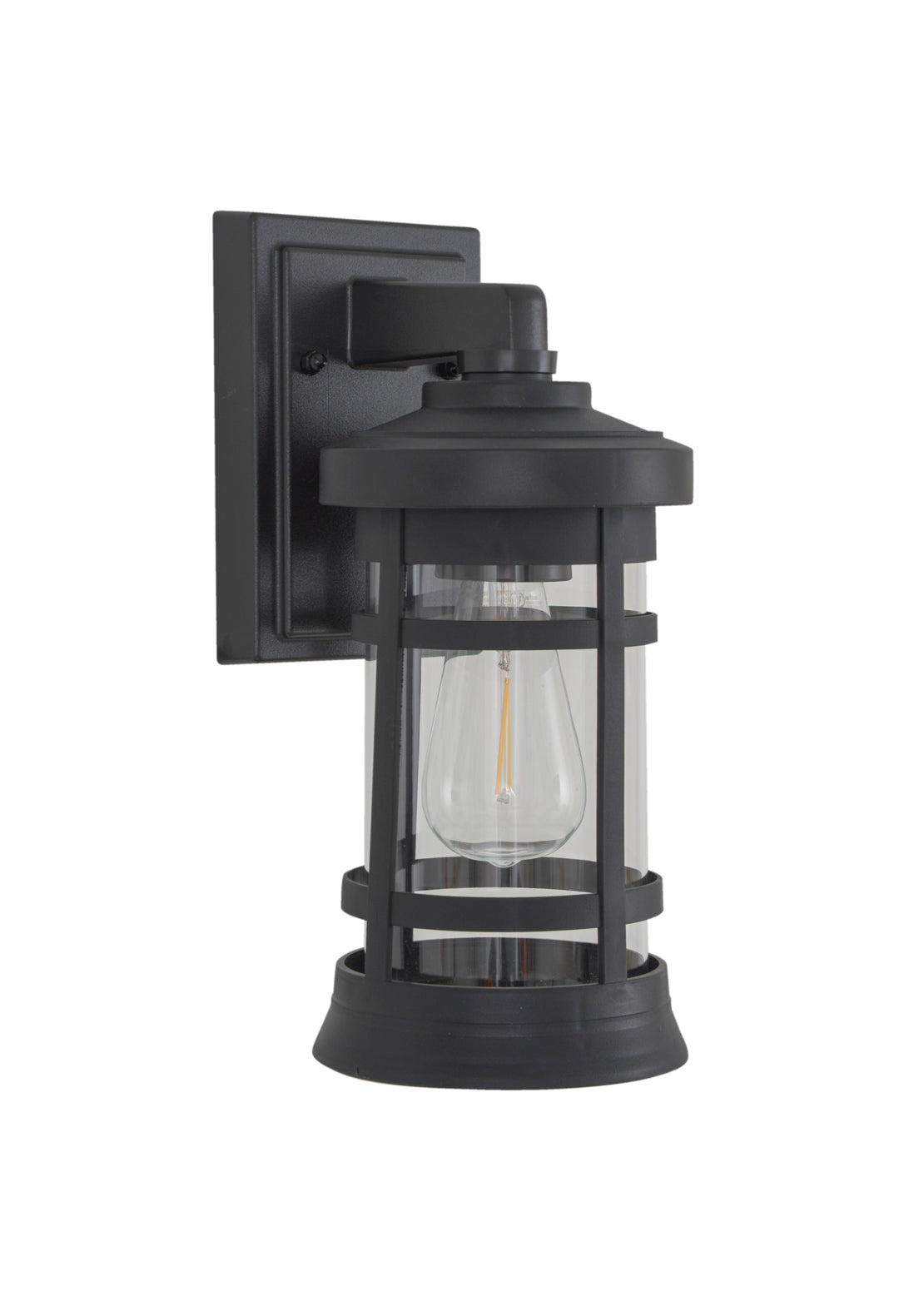 CRAFTMADE Resilience Small Outdoor Lantern in Textured Black, Clear Lens