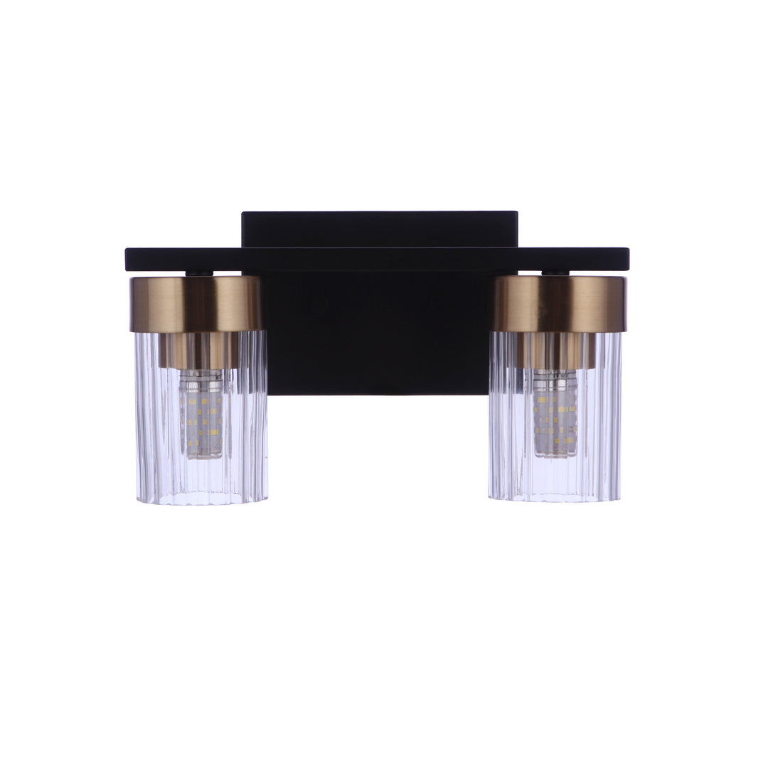 Bond Street 2 Light Vanity in Flat Black/Satin Brass CRAFTMADE