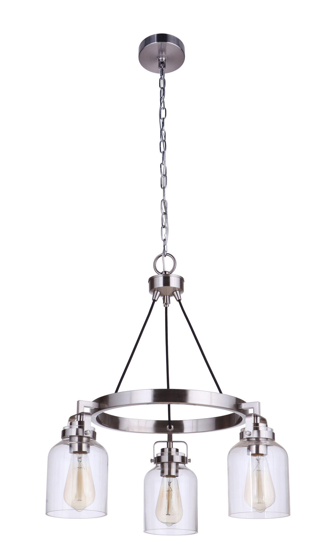 CRAFTMADE Foxwood 3 Light Chandelier in Brushed Polished Nickel