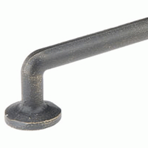 EMTEK 7 3/8 Inch (6 Inch c-c) Sandcast Bronze Rod Pull (Medium Bronze Finish)