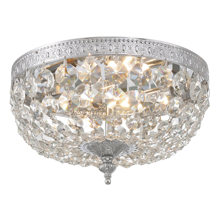 Crystorama Crystorama Crystorama 2 Light Clear Italian Crystal Polished Chrome Flush Mount