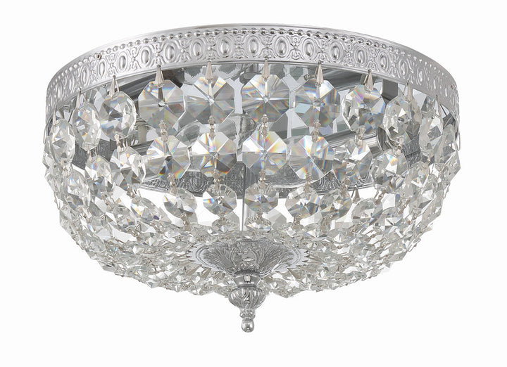 Crystorama Crystorama Crystorama 2 Light Clear Italian Crystal Polished Chrome Flush Mount