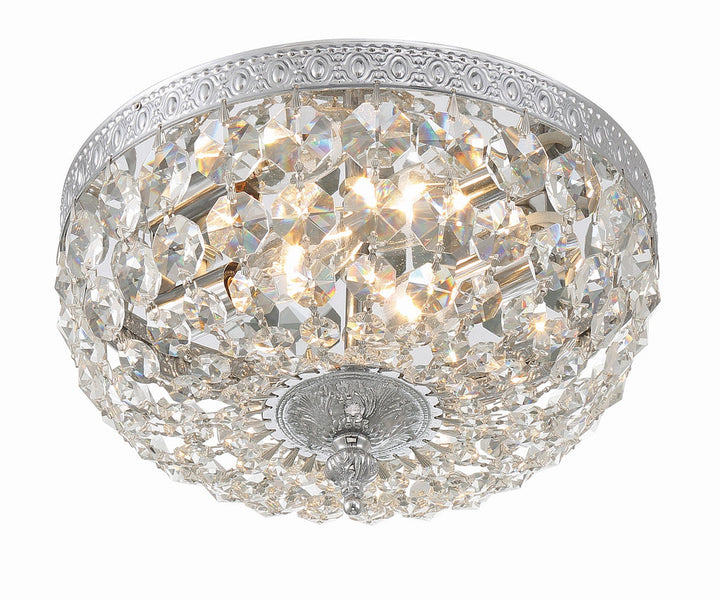 Crystorama Crystorama Crystorama 2 Light Clear Italian Crystal Polished Chrome Flush Mount