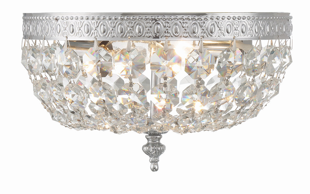 Crystorama Crystorama Crystorama 2 Light Clear Italian Crystal Polished Chrome Flush Mount