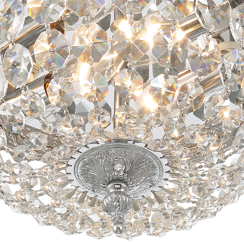 Crystorama Crystorama Crystorama 2 Light Clear Italian Crystal Polished Chrome Flush Mount