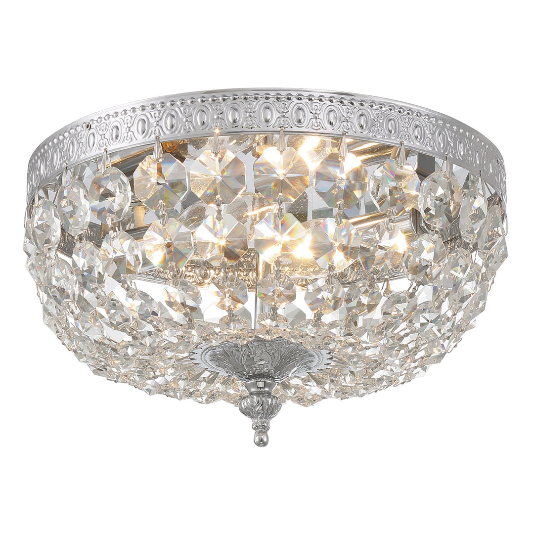 Crystorama Crystorama Crystorama 2 Light Hand Cut Crystal Polished Chrome Flush Mount