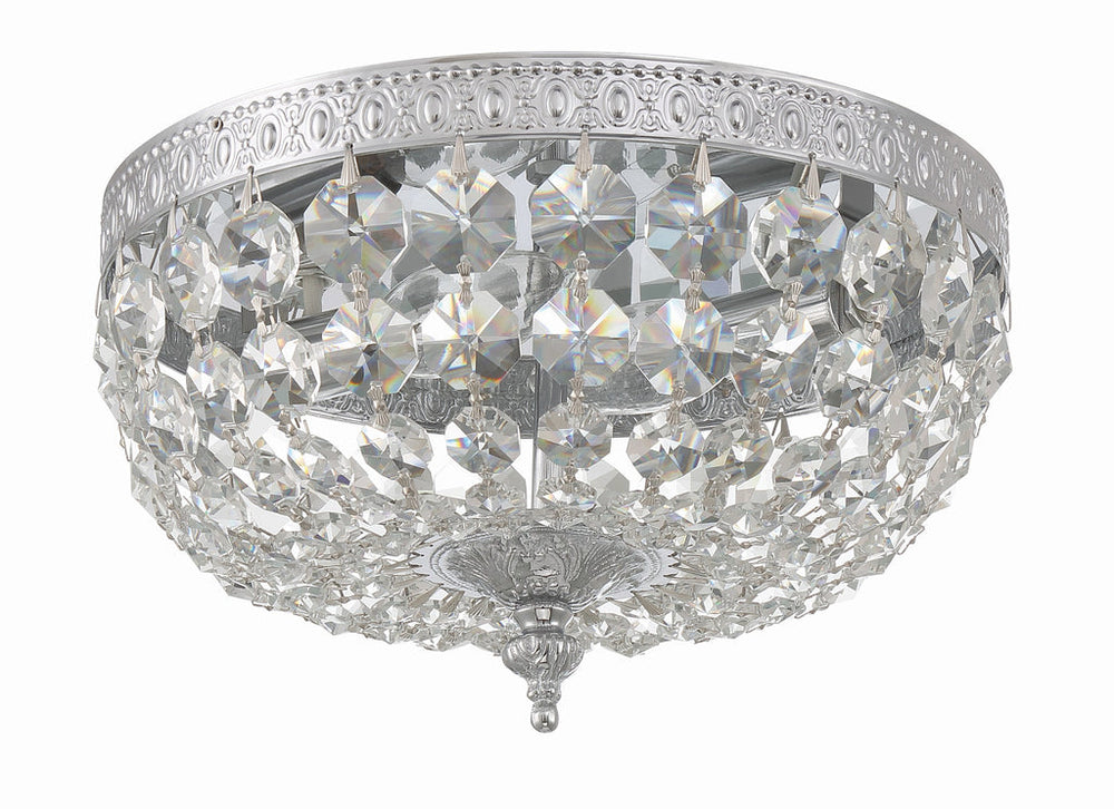 Crystorama Crystorama Crystorama 2 Light Hand Cut Crystal Polished Chrome Flush Mount