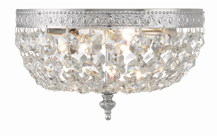 Crystorama Crystorama Crystorama 2 Light Hand Cut Crystal Polished Chrome Flush Mount