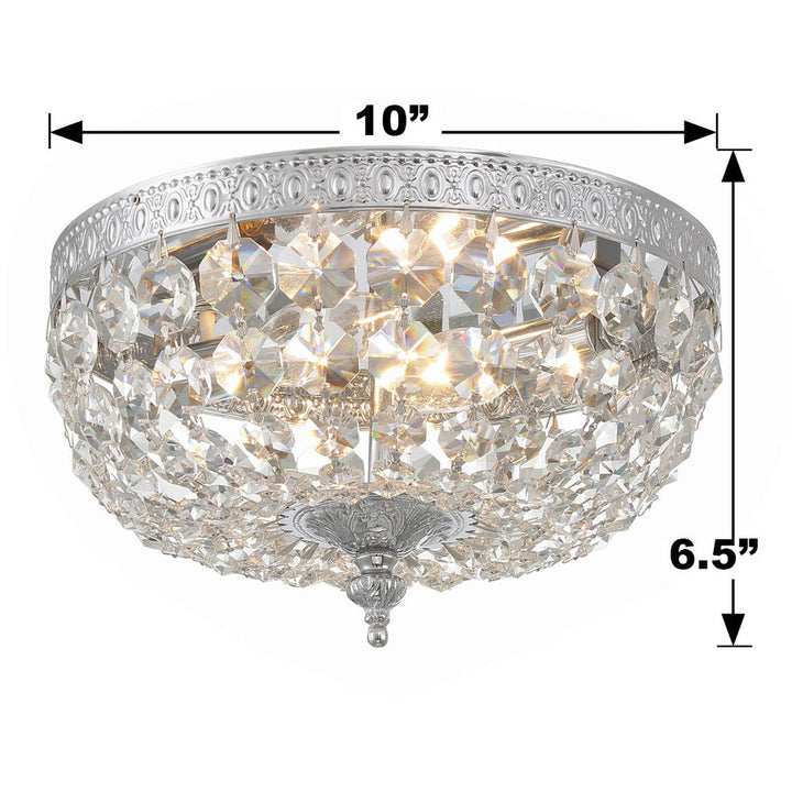 Crystorama Crystorama Crystorama 2 Light Hand Cut Crystal Polished Chrome Flush Mount