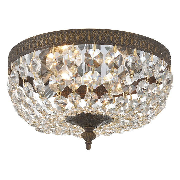 Crystorama Crystorama Crystorama 2 Light Clear Italian Crystal English Bronze Flush Mount