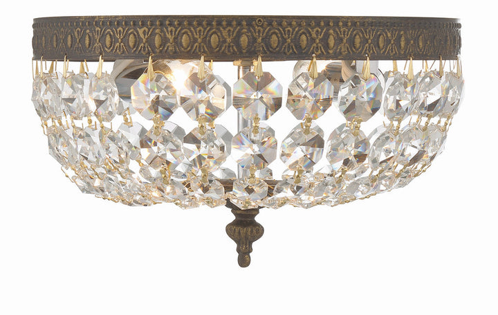 Crystorama Crystorama Crystorama 2 Light Clear Italian Crystal English Bronze Flush Mount