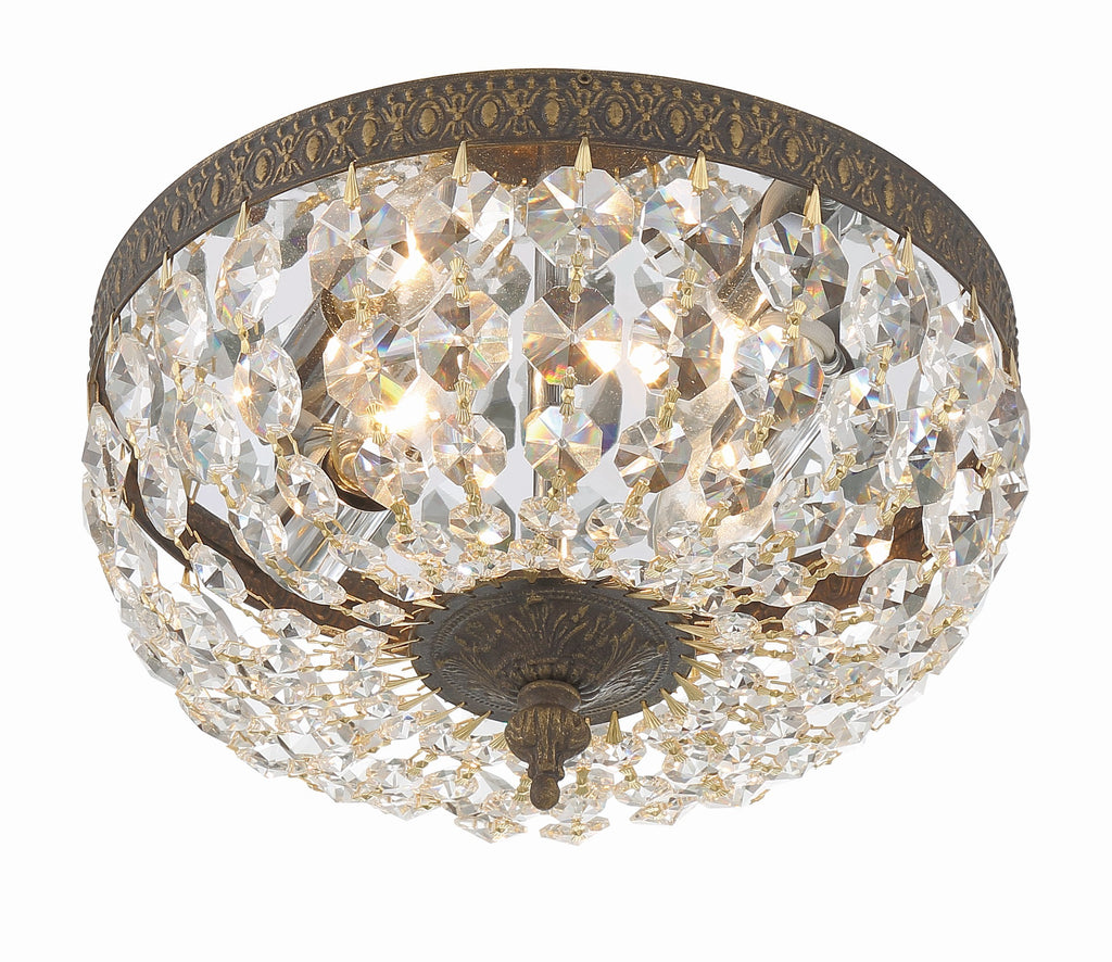 Crystorama Crystorama Crystorama 2 Light Hand Cut Crystal English Bronze Flush Mount