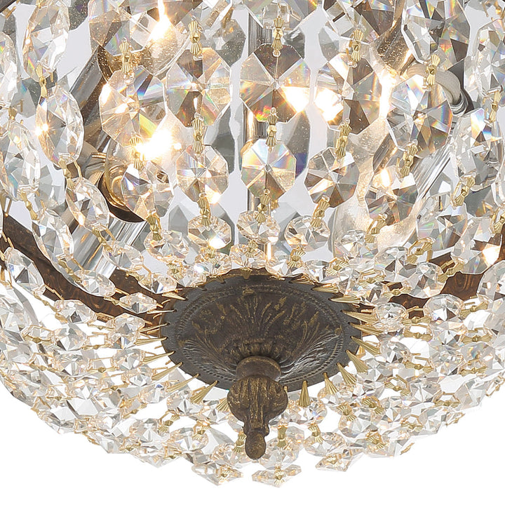 Crystorama Crystorama Crystorama 2 Light Hand Cut Crystal Olde Brass Flush Mount