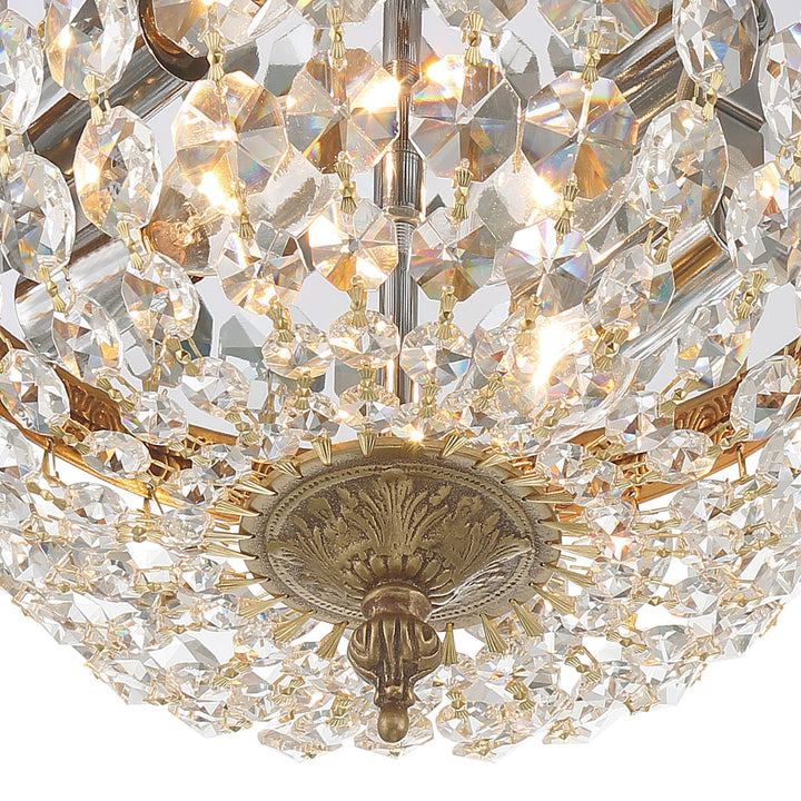 Crystorama Crystorama Crystorama 2 Light Clear Italian Crystal Olde Brass Flush Mount