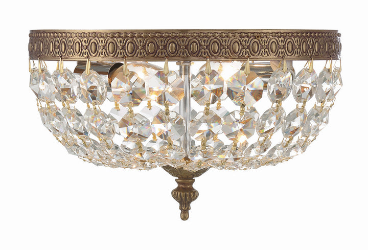 Crystorama Crystorama Crystorama 2 Light Spectra Crystal Olde Brass Flush Mount