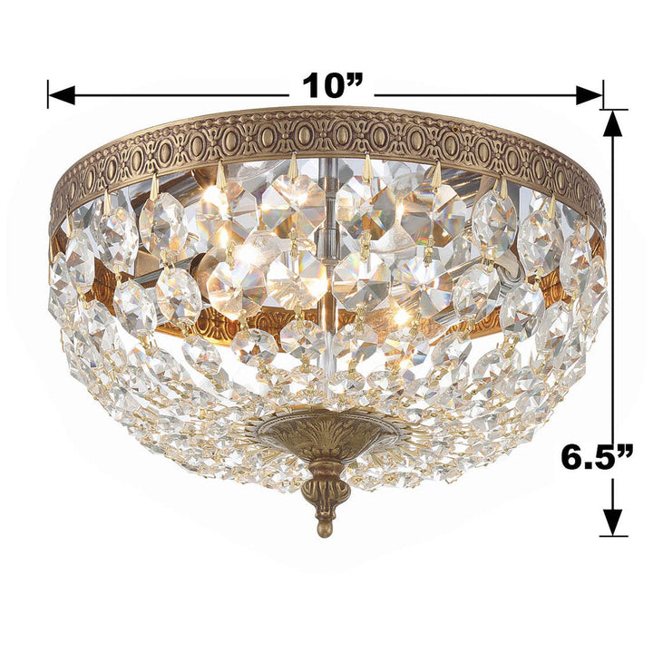 Crystorama Crystorama Crystorama 2 Light Spectra Crystal Olde Brass Flush Mount