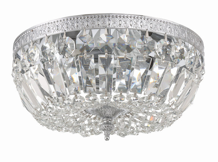 Crystorama Crystorama Crystorama 3 Light Hand Cut Crystal Polished Chrome Flush Mount