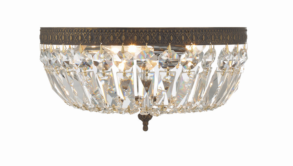 Crystorama Crystorama Crystorama 3 Light Clear Italian Crystal English Bronze Flush Mount