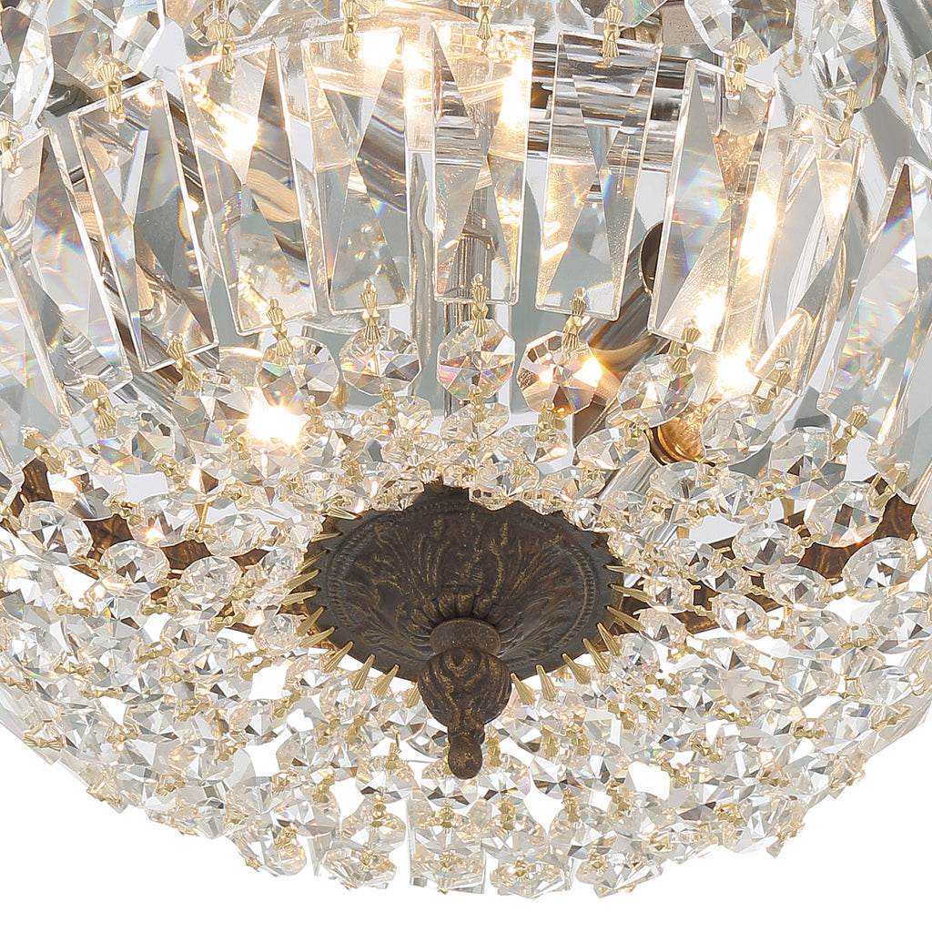 Crystorama Crystorama Crystorama 3 Light Clear Italian Crystal English Bronze Flush Mount