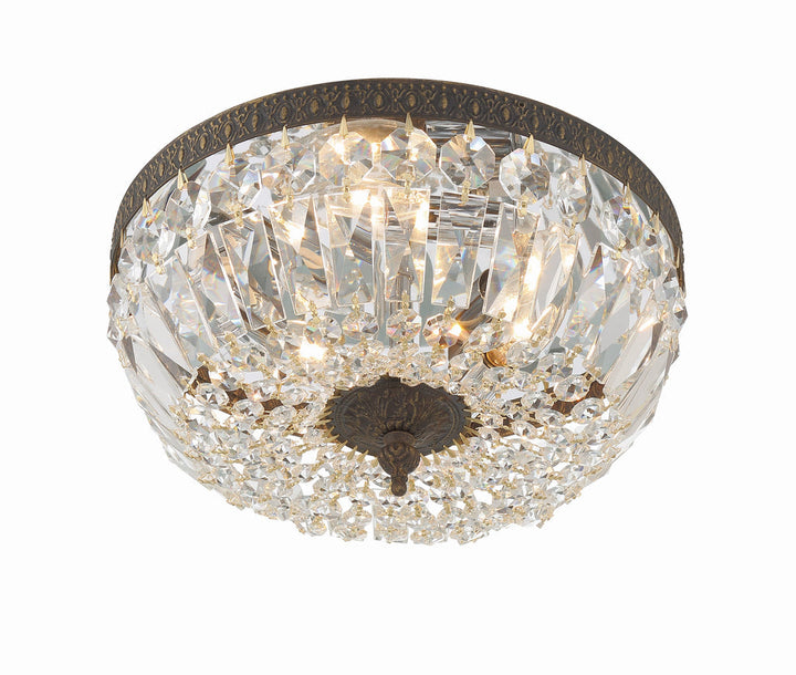 Crystorama Crystorama Crystorama 3 Light Hand Cut Crystal English Bronze Flush Mount