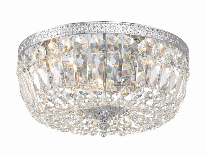 Crystorama Crystorama Crystorama 3 Light Hand Cut Crystal Polished Chrome Flush Mount