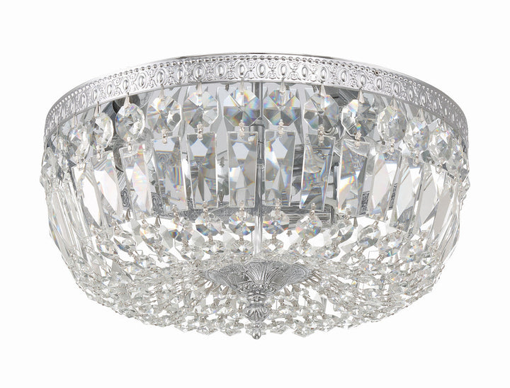 Crystorama Crystorama Crystorama 3 Light Hand Cut Crystal Polished Chrome Flush Mount