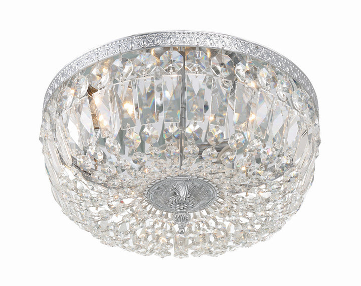 Crystorama Crystorama Crystorama 3 Light Hand Cut Crystal Polished Chrome Flush Mount