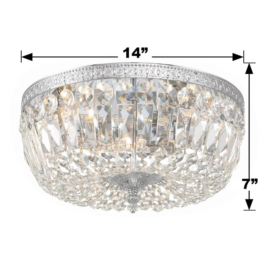 Crystorama Crystorama Crystorama 3 Light Swarovski Strass Crystal Polished Chrome Flush Mount