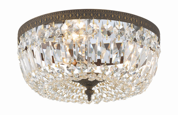 Crystorama Crystorama Crystorama 3 Light Swarovski Strass Crystal English Bronze Flush Mount