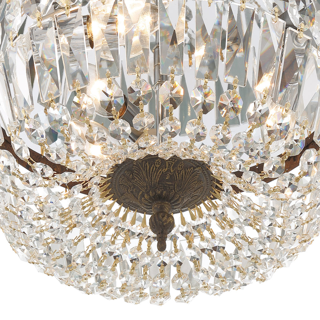 Crystorama Crystorama Crystorama 3 Light Spectra Crystal English Bronze Flush Mount