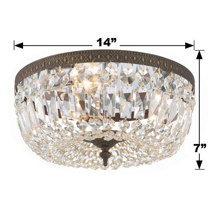 Crystorama Crystorama Crystorama 3 Light Spectra Crystal English Bronze Flush Mount