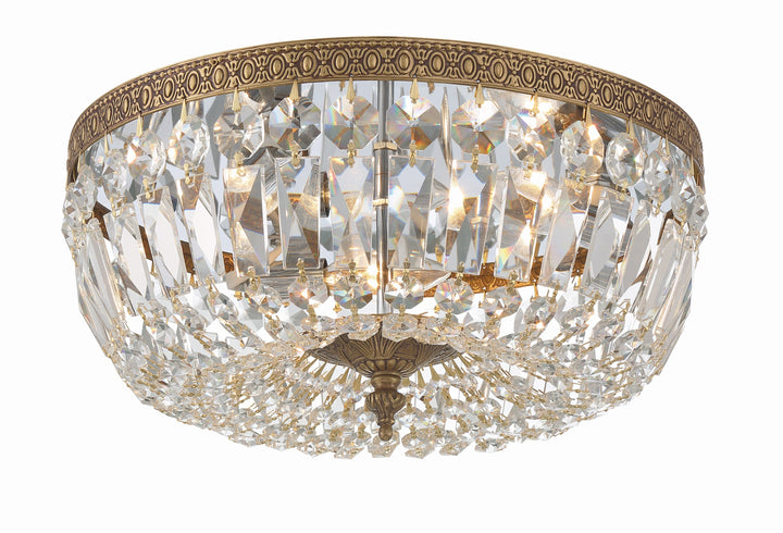 Crystorama Crystorama Crystorama 3 Light Spectra Crystal Olde Brass Flush Mount