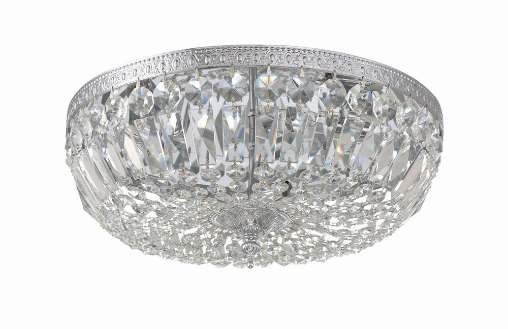 Crystorama Crystorama Crystorama 3 Light Clear Hand Cut Polished Chrome Flush Mount