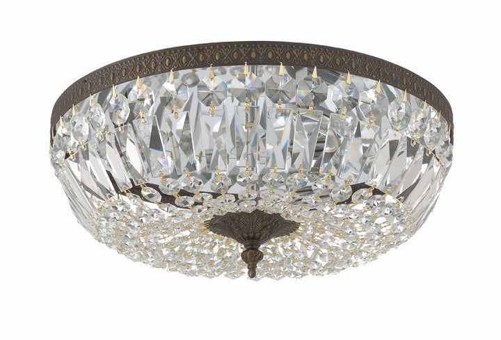 Crystorama Crystorama Crystorama 3 Light Clear Hand Cut English Bronze Flush Mount