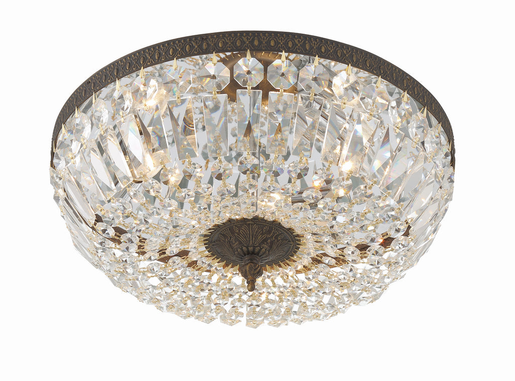 Crystorama Crystorama Crystorama 3 Light Swarovski Strass Crystal English Bronze Flush Mount