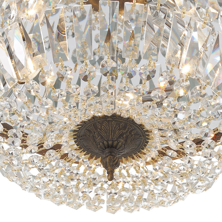 Crystorama Crystorama Crystorama 3 Light Spectra Crystal English Bronze Flush Mount