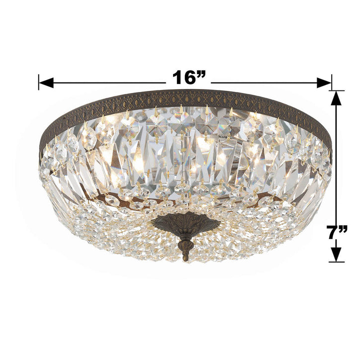 Crystorama Crystorama Crystorama 3 Light Spectra Crystal English Bronze Flush Mount