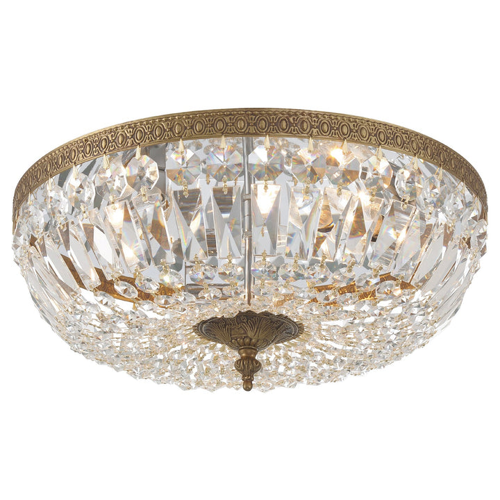 Crystorama Crystorama Crystorama 3 Light Clear Hand Cut Olde Brass Flush Mount