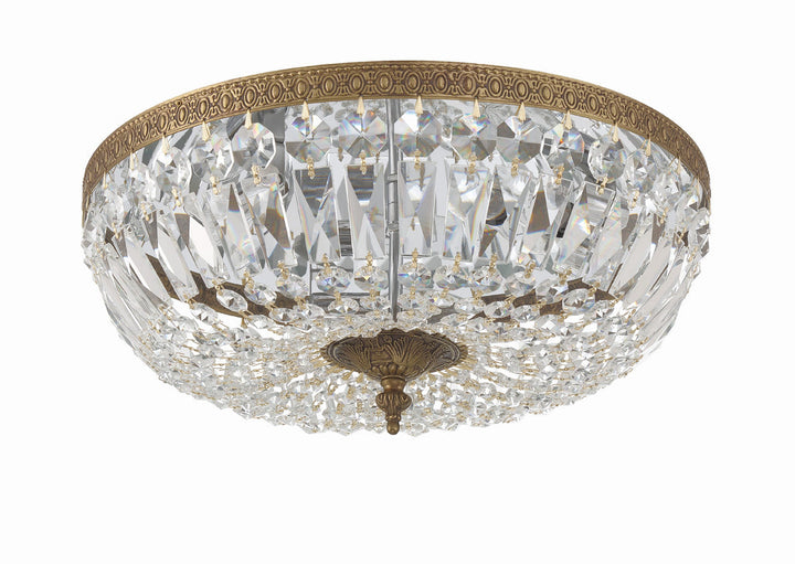 Crystorama Crystorama Crystorama 3 Light Clear Hand Cut Olde Brass Flush Mount