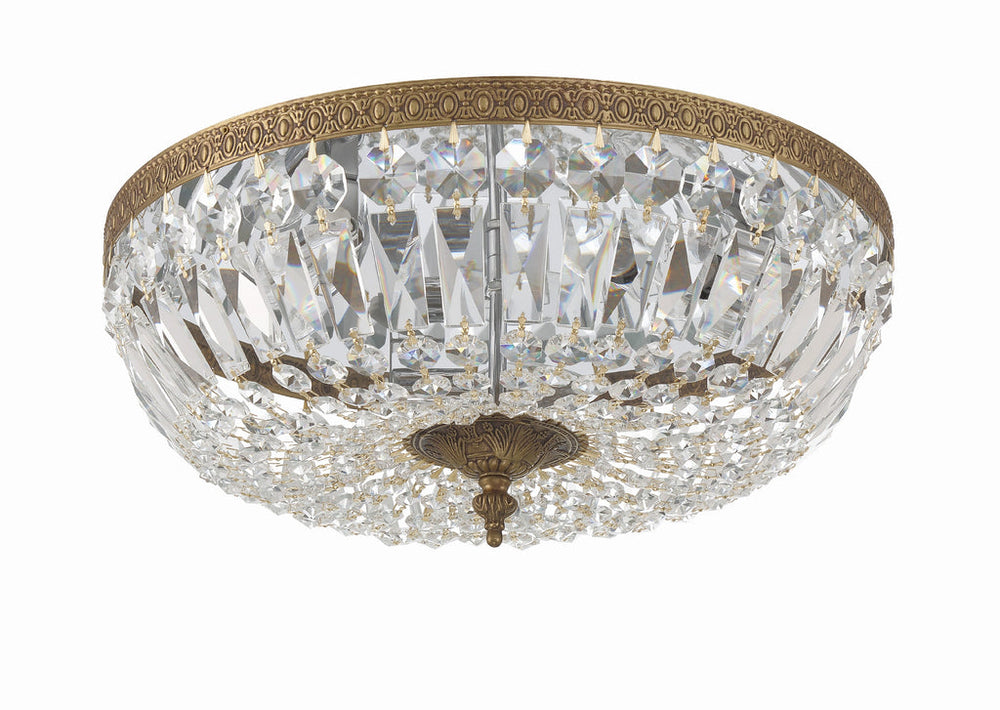 Crystorama Crystorama Crystorama 3 Light Spectra Crystal Olde Brass Flush Mount