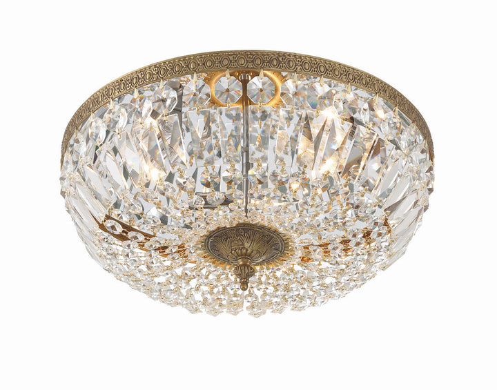 Crystorama Crystorama Crystorama 3 Light Spectra Crystal Olde Brass Flush Mount