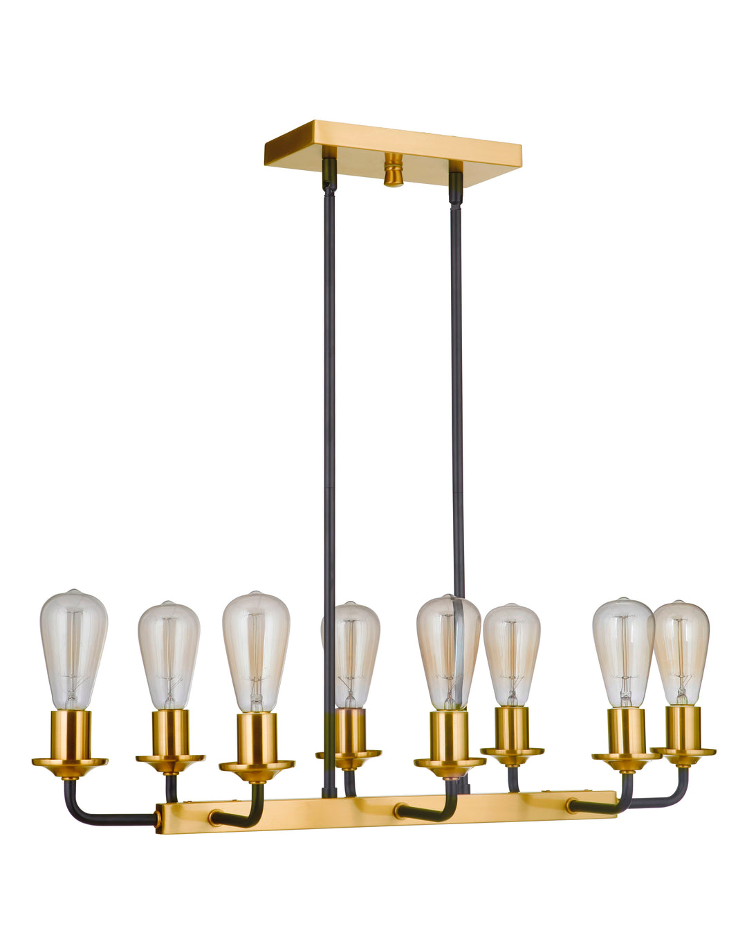 CRAFTMADE Randolph 8 Light Island in Flat Black/Satin Brass