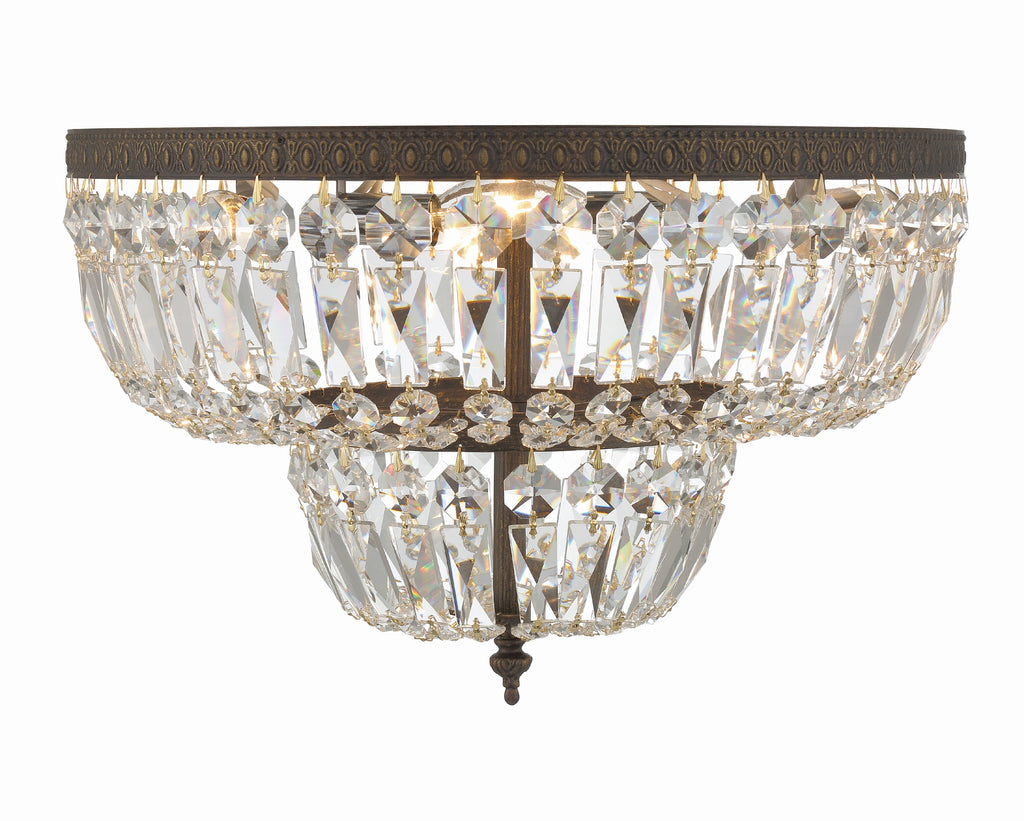 Crystorama Crystorama Crystorama 4 Light Clear Hand Cut English Bronze Flush Mount