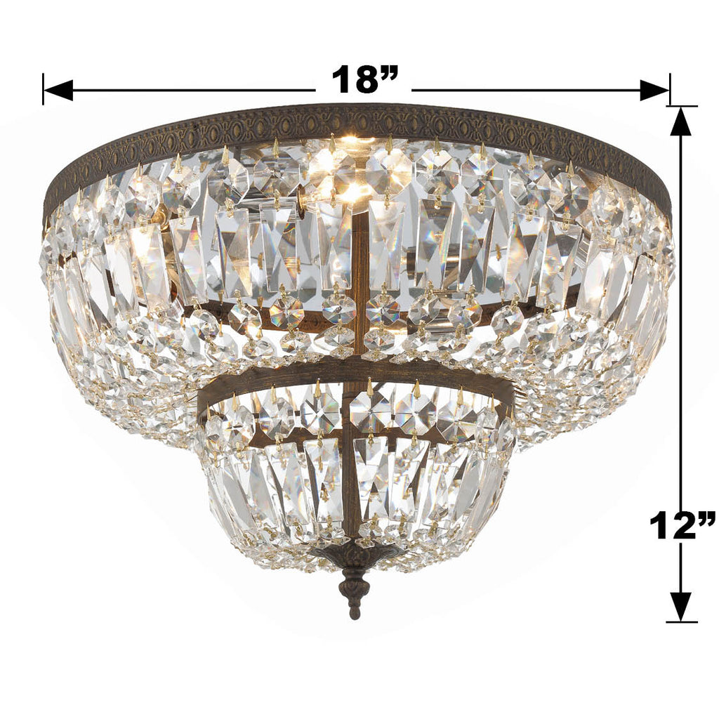 Crystorama Crystorama Crystorama 4 Light Spectra Crystal English Bronze Flush Mount