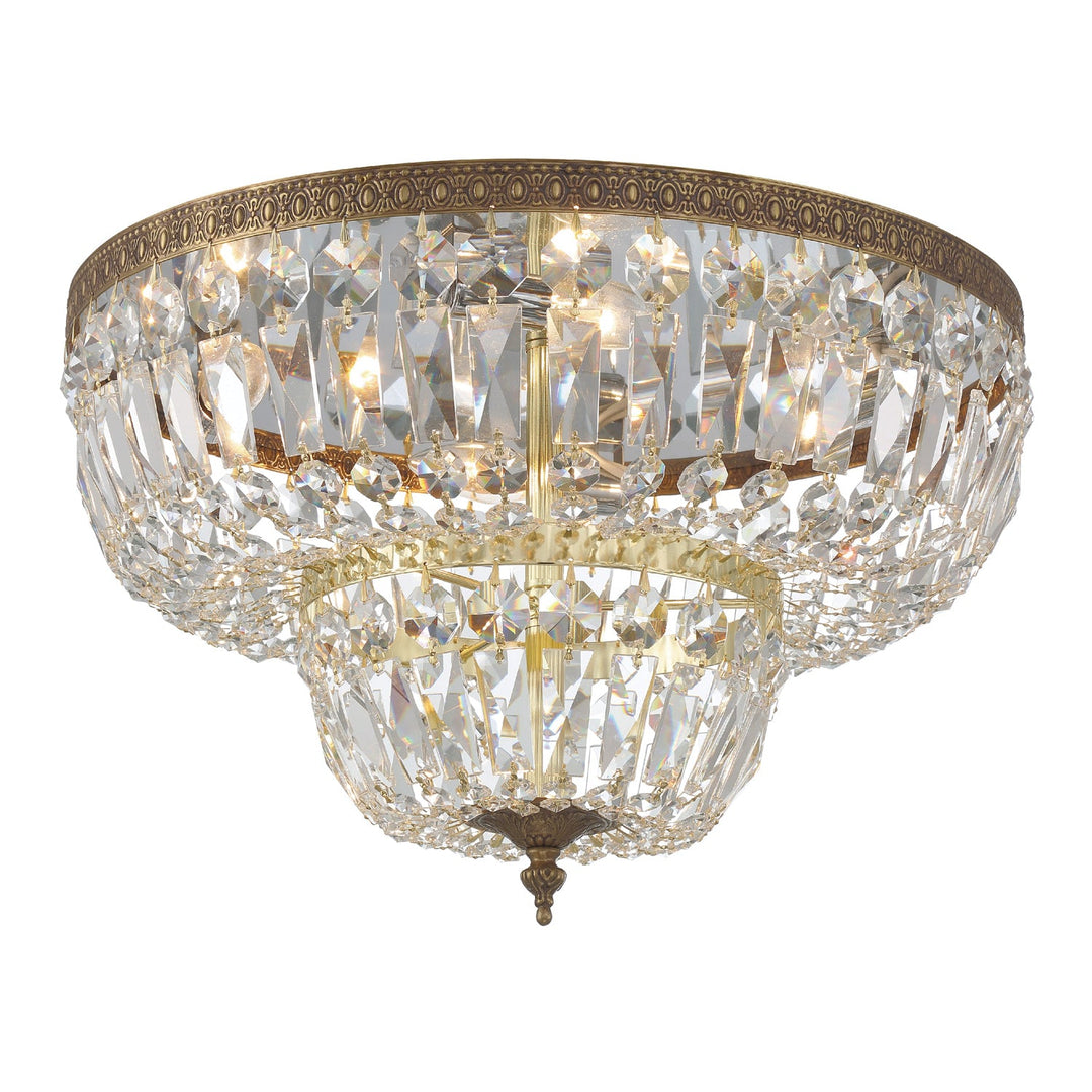 Crystorama Crystorama Crystorama 4 Light Spectra Crystal Olde Brass Flush Mount