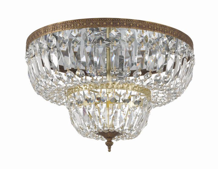 Crystorama Crystorama Crystorama 4 Light Swarovski Strass Crystal Olde Brass Flush Mount