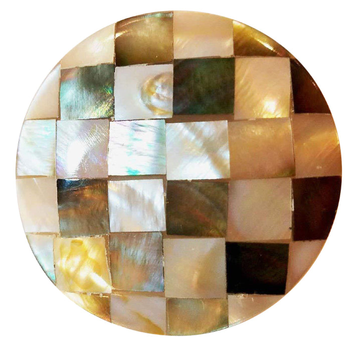 2 Inch Authentic Mother of Pearl & Abalone Oversized Cabinet & Furniture Knob (Polished Chrome Finish) COPPER MOUNTAIN HARDWARE