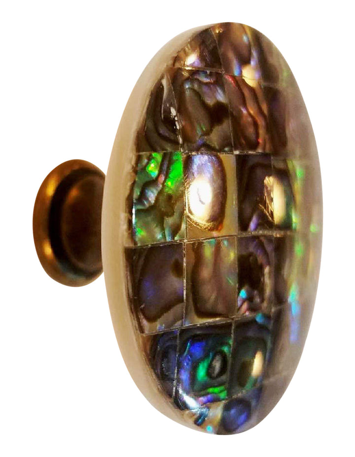 1 5/8 Inch Diameter Authentic Abalone Shell Oversized Cabinet or Furniture Knob COPPER MOUNTAIN HARDWARE