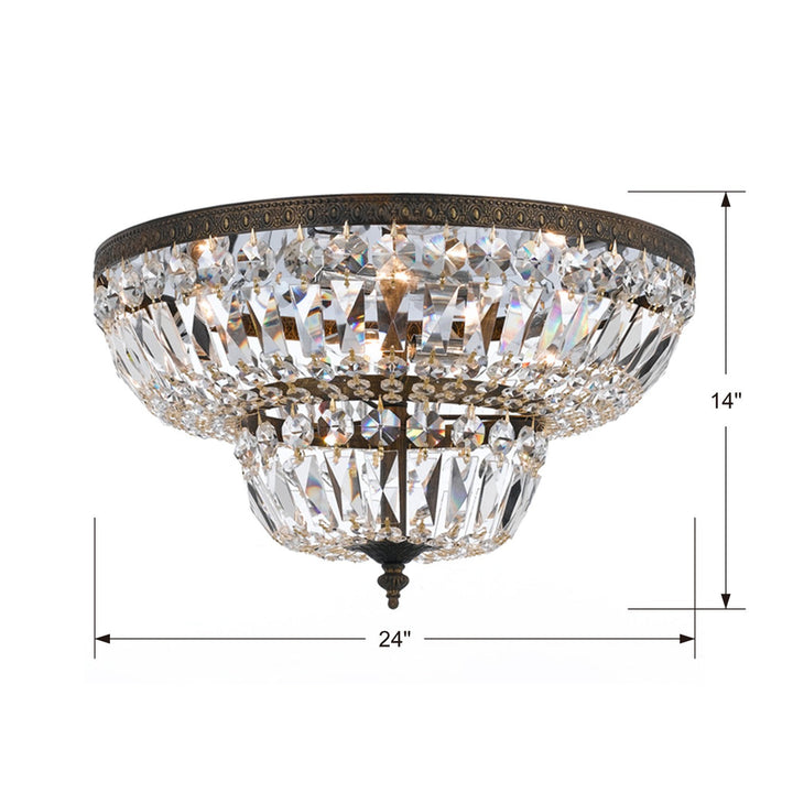 Crystorama Crystorama Crystorama 6 Light Clear Hand Cut Brass English Bronze Flush Mount