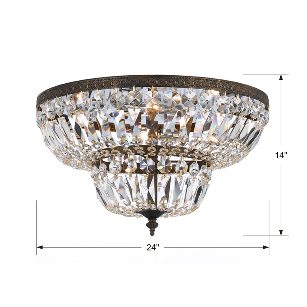 Crystorama Crystorama Crystorama 6 Light Spectra Crystal English Bronze Flush Mount